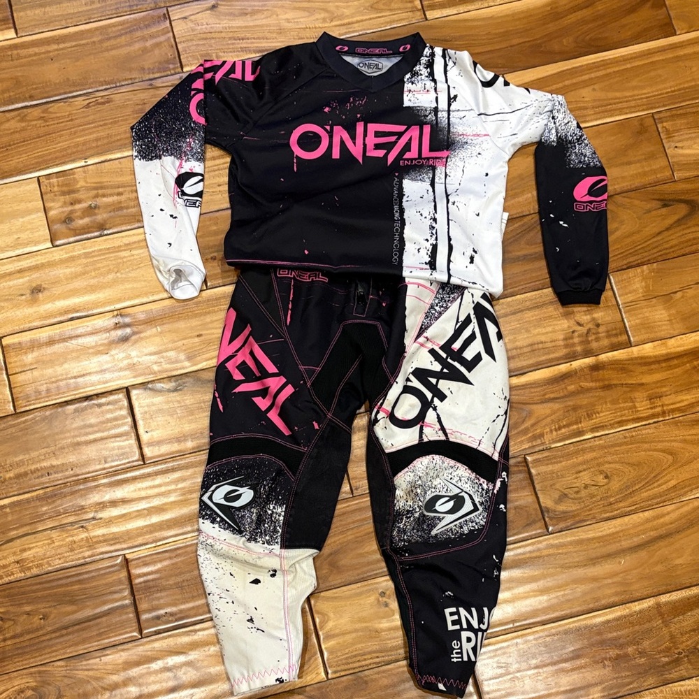 O'Neal Black and Pink Motocross Gear Set